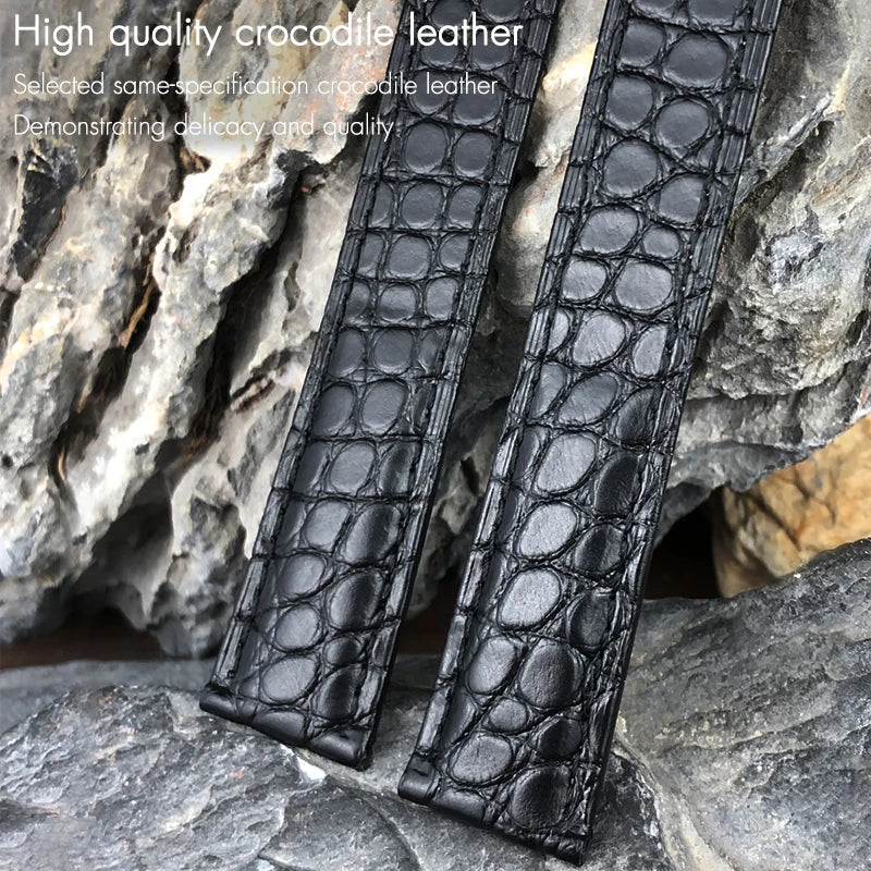 20mm 23mm 17mm 19mm Luxurious Crocodile Leather Watch Strap for Cartier Tank Solo Santos Watch Band American Alligator Men Women