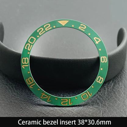 38mm x 30.6mm Sloped Ceramic Bezel GMT and Diving Watch Insert for 40mm Men's Watch Replacement Watch Bezel Inserts