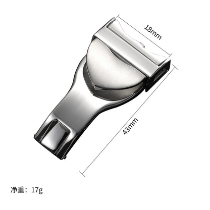 316L不锈钢表扣，18mm表带扣，适用于帝舵的高品质金属按钮，银色折叠扣配件