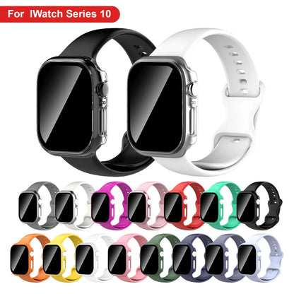 Lot de 2, pour Apple Watch : Étui + Bracelet + Protection d'écran compatible S1-S11/SE 38/40/41/Series 10-11 42mm/42/44/45/46/49mm