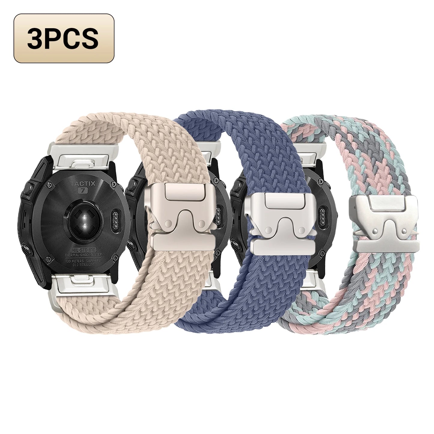 Cinturino per orologio elastico in nylon QuickFit 20/22/26 mm per Garmin Fenix 8/7/6/5 Forerunner 965/955/945 Instinct Tactix