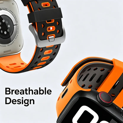 Cinturino sportivo in silicone traspirante per Apple Watch Ultra 2 3, bracciale iWatch da uomo, 49 mm, serie 11 10 46 mm/9 8 7 SE 6 5 44 mm/45 mm
