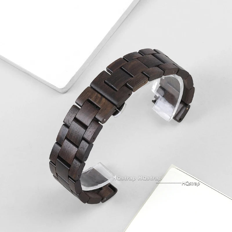 Correa de reloj de madera para Samsung Galaxy Watch 6, 5, 4, 3, Huawei Watch GT2, GT3, Amazfit, pulsera GTS