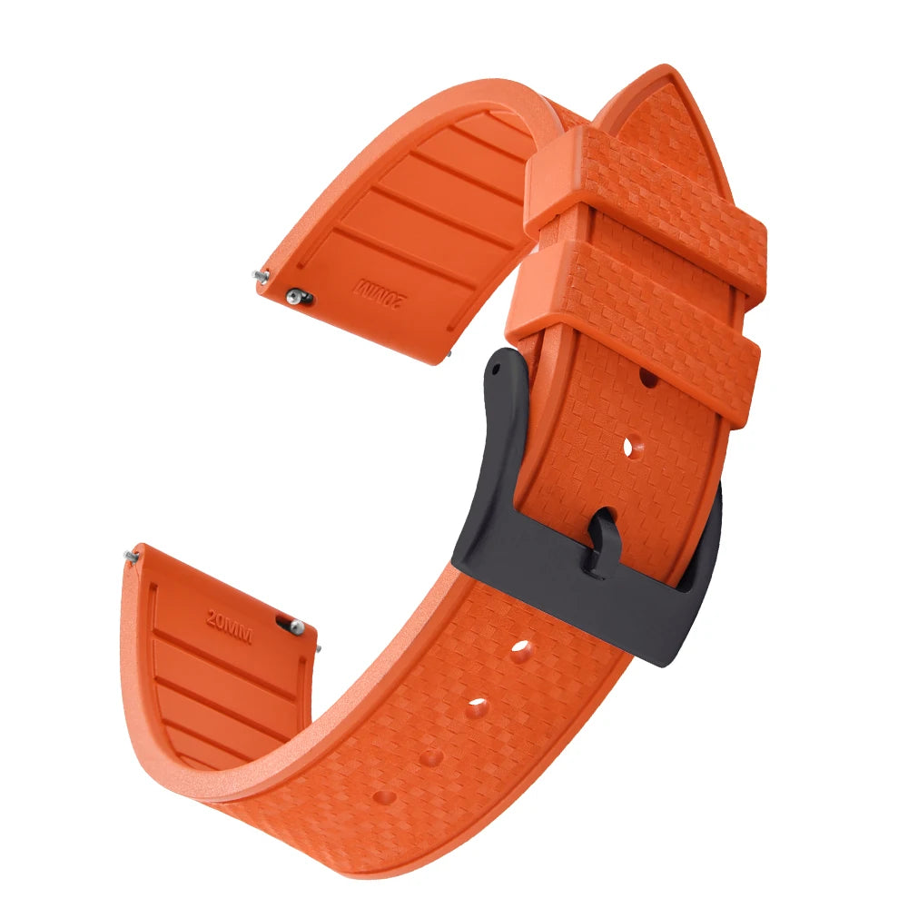 FKM Mosaic Rubber Watch Strap, 20mm 22mm, Quick Release, for Sport Diver, for Rolex Seiko Omega Cartier, Universal Belt