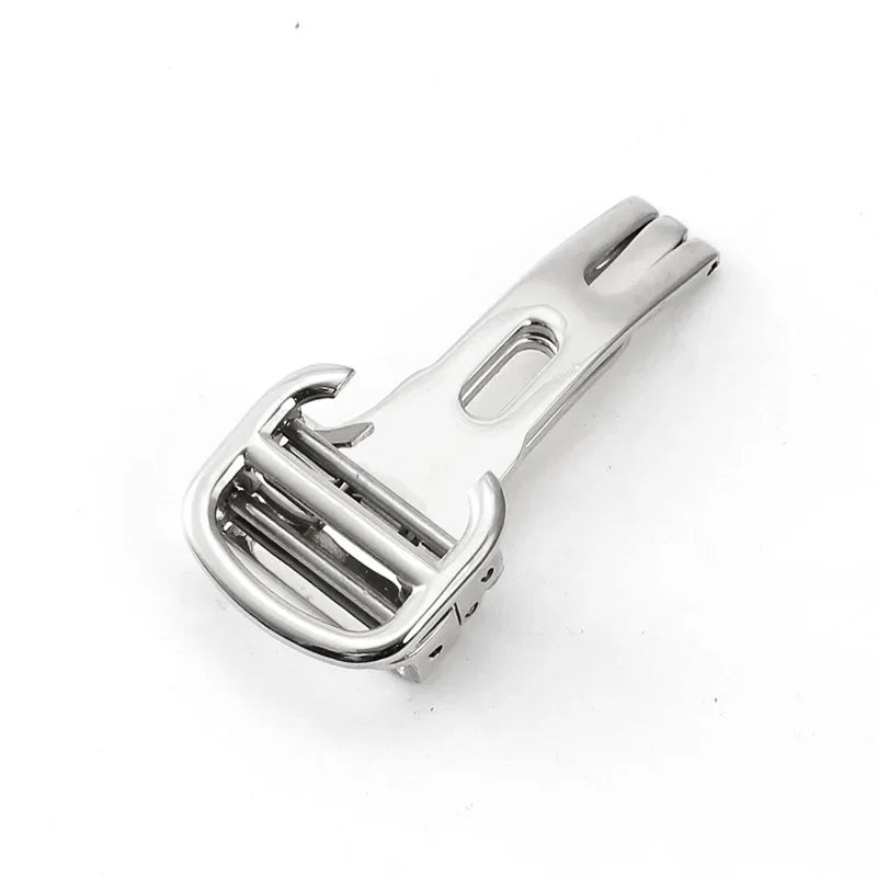 Boucle de montre de remplacement en acier inoxydable, 12/14/16/18/20mm, fermoir pliant pour montre ballon bleu Cartier, couleur or argent