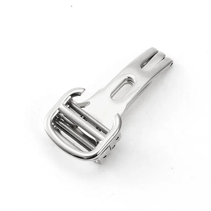 Boucle de montre de remplacement en acier inoxydable, 12/14/16/18/20mm, fermoir pliant pour montre ballon bleu Cartier, couleur or argent