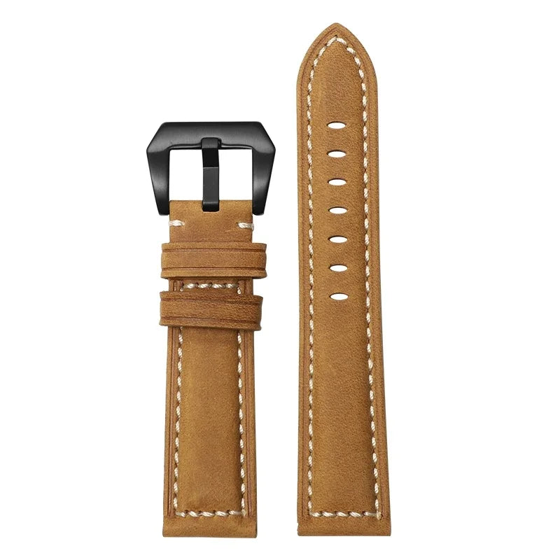 Bracelet de montre en cuir véritable pour Panerai, Compatible avec la série Radiomir Luminor 22/24/24MM