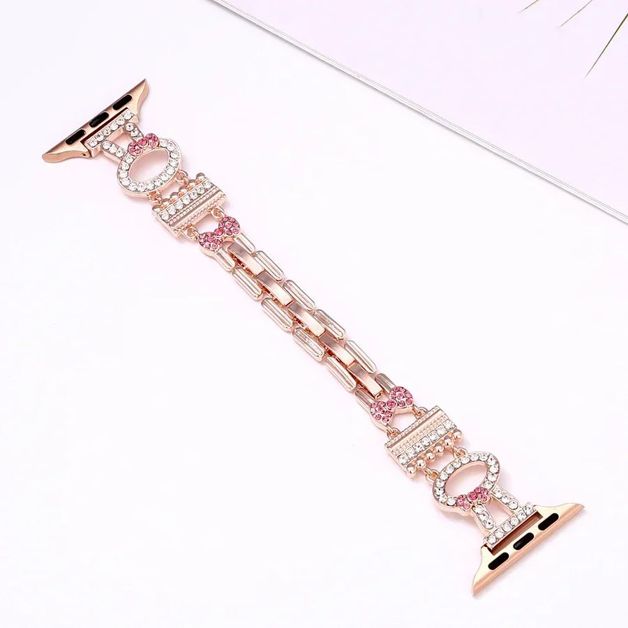 Rabbit Bracelet for Apple Watch 45mm 44mm 42mm 41mm, Bling Rhinestone for iWatch Ultra Series 9 8 SE 7 6 5