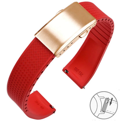 Bracelet montre Racing / Aviateur en caoutchouc Premium - Rapide, Boucle Déployante - A Découper