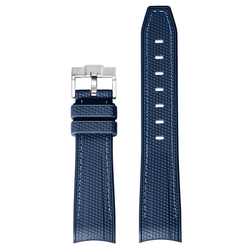 Bracelet de montre en caoutchouc et Silicone, 20mm, pour Omega X Swatch Joint MoonSwatch, pour Seamaster 300, pour hommes et femmes, extrémité incurvée