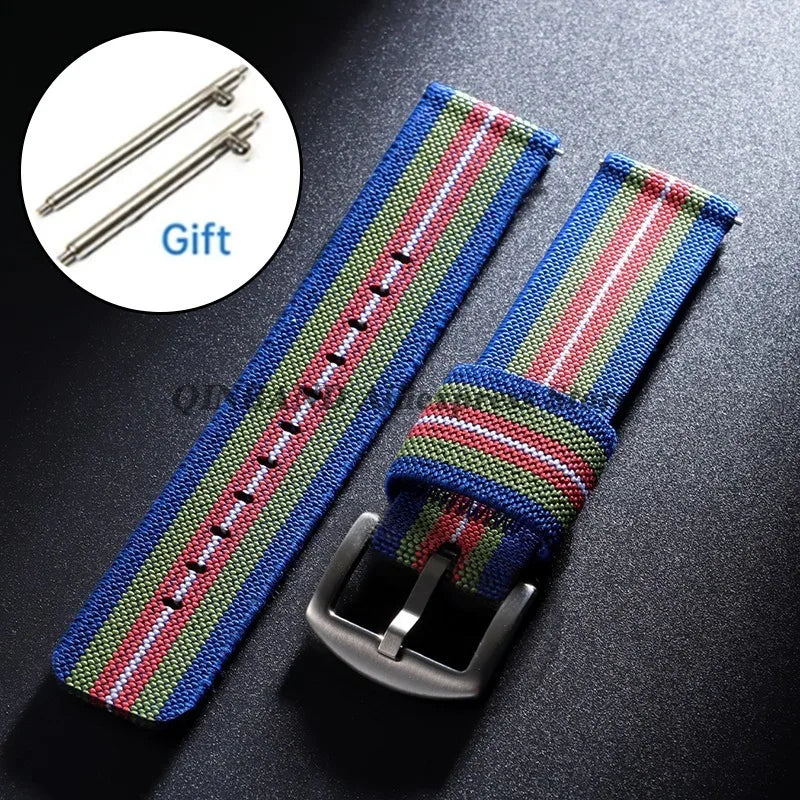 18mm 20mm 22mm 24mm Nylon Watch Strap, Woven Elastic Military Army Band, Quick Release Sport Bracelets, Soft Wrist Accessories