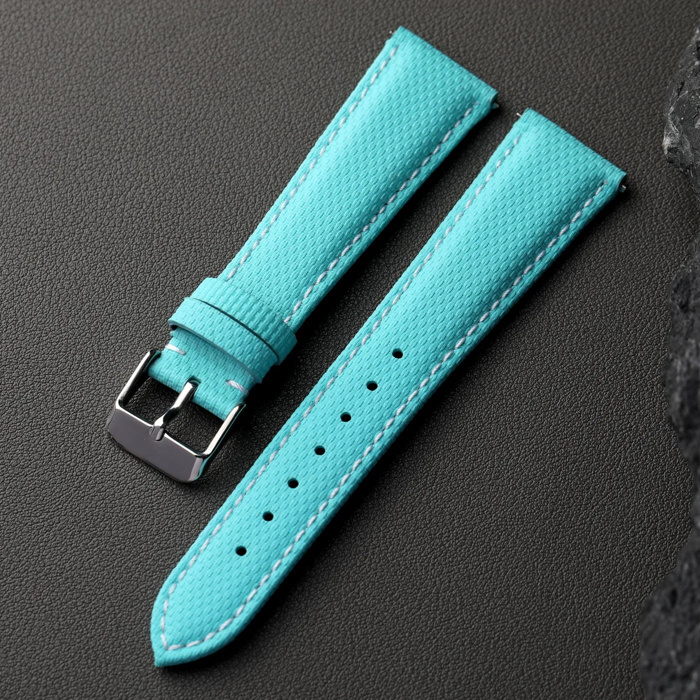 Cinturino in caucciù di alta qualità, dotato di cinturino in vera pelle, gomma fluorurata 18 19 20 22MM, a sgancio rapido, blu, nero, verde impermeabile