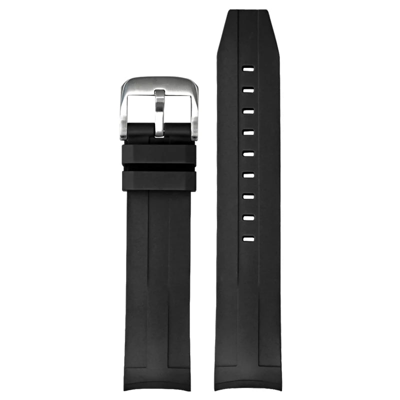 Bracelet de montre à extrémité incurvée en fluorocarbone FKM, 21mm, pour Tissot Seastar T120, en caoutchouc souple, résistant à la chaleur, pour hommes, Bracelet de plongée