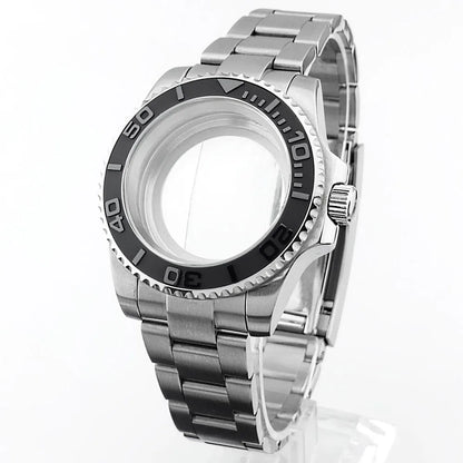    40.5mm sous-montre verre saphir boîtier en métal ajustement NH35/36/38 mouvement ajustement 28.5mm cadran pièces de montre accessoires boîte de montre bande