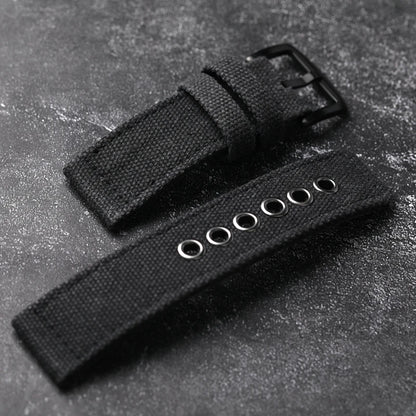 Cinturino per orologio in tela spessa, fatto a mano, robusto, 20 22 24MM, catena per orologio morbida e impermeabile, blu nero verde, cinturino indossabile per uomo