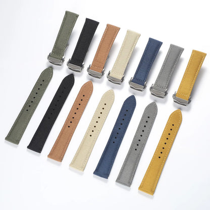 Cinturino per orologio in tessuto a vela deployante 20mm 22mm Cinturino per orologio in Nylon impermeabile a doppia faccia a sgancio rapido con fibbia pieghevole per Omega