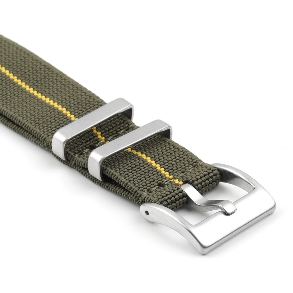 Premium Quality Nylon Watch Strap, 18mm 20mm 22mm, Black, Green, Khaki, Grey, Elastic, Replacement Bracelet for Men