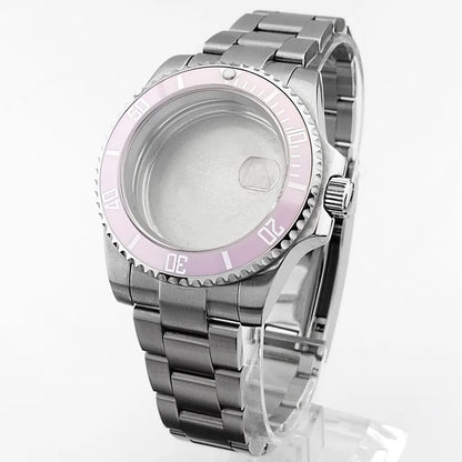   40.5mm sous-montre verre saphir boîtier en métal ajustement NH35/36/38 mouvement ajustement 28.5mm cadran pièces de montre accessoires boîte de montre bande