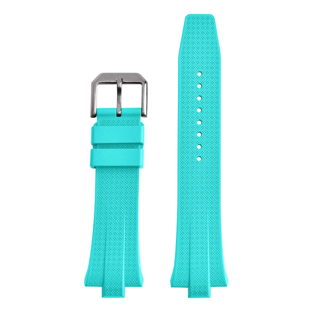 Bracelet de montre FKM à extrémité convexe 9mm pour Citizen NJ0150 NJ0151 ME, série de couleurs, bracelets de montre en caoutchouc fluoré à dégagement rapide