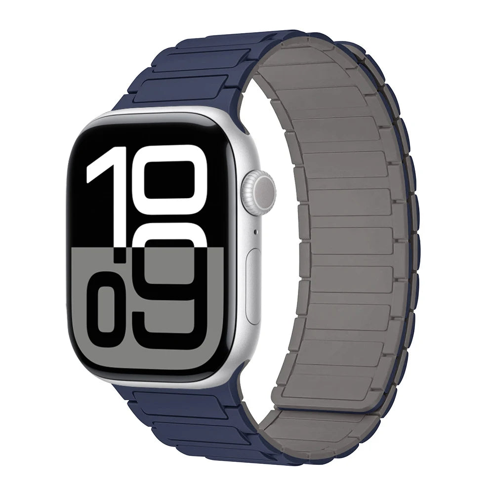 Correa con hebilla magnética para relojes Apple de 46 mm, 44 mm, 40 mm, 45 mm, 41 mm, 42 mm, correa de silicona para iWatch serie 11, 10, 9, 8, 7, 6, SE, Ultra 3