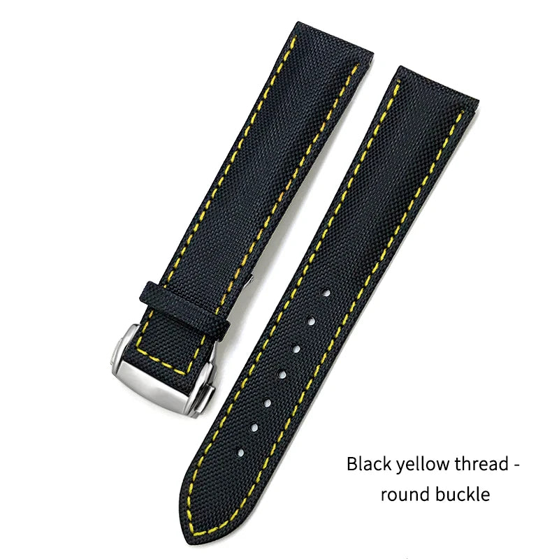 Cowhide Nylon Watch Strap for Omega Seamaster, SEIKO, IWC, Longines, Tudor, 19mm, 20mm, 21mm, 22mm, Fabric Canvas Watchband