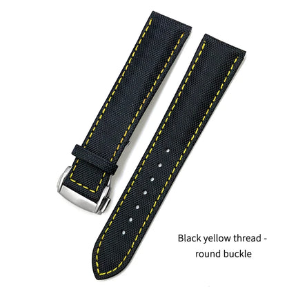 Cowhide Nylon Watch Strap for Omega Seamaster, SEIKO, IWC, Longines, Tudor, 19mm, 20mm, 21mm, 22mm, Fabric Canvas Watchband