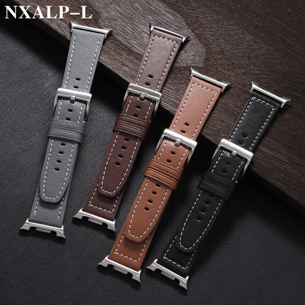 Leather Band without Gaps for Samsung Galaxy Watch 8 Classic 46mm, Replacement Strap for Galaxy Watch 8 44mm 40mm, Accessory