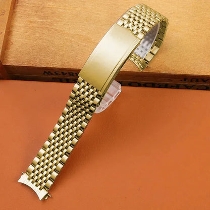 New 18mm 19mm 20mm Solid Rice Bead Stainless Steel Watch Band OMEGA Bracelet