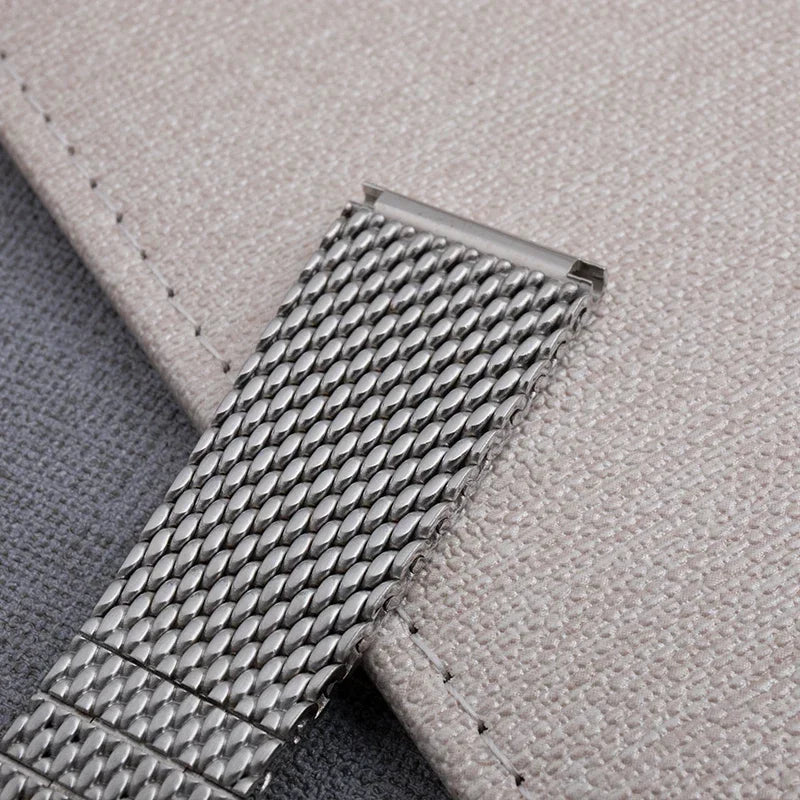 22mm Quality 316L Stainless Steel Woven Mesh Watchband, for Breitling/Omega/IWC/Tudor, Solid Metal Watch Bracelet AB2010