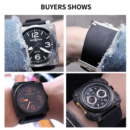 Bracelet de montre en Silicone souple pour hommes, 22/24mm, pour Bell Rose Police BR01/BR03, étanche, pièces de rechange avec outil