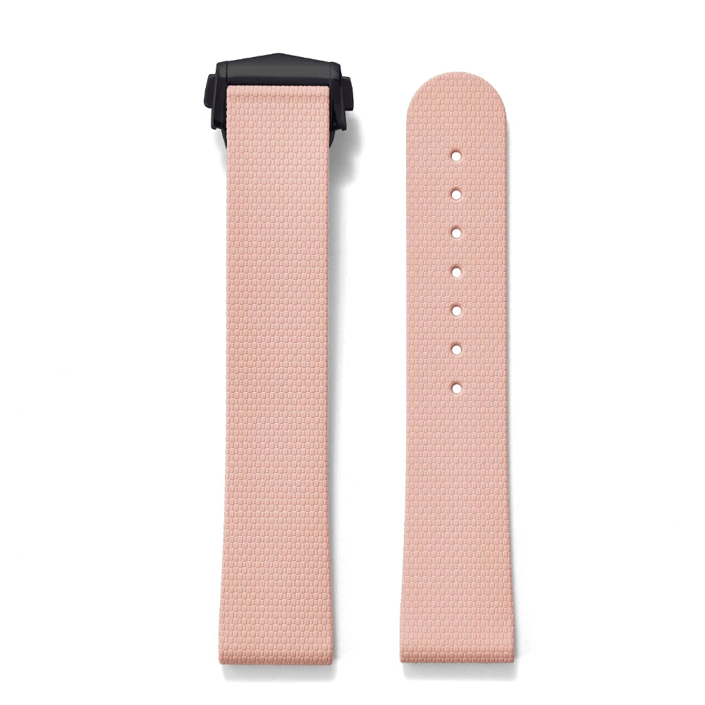 STAPELP suitable for Omega Swatch 20mm universal watch straps Black Blue FKM Rubber Quick Release Watch Band with Omega Folding Clasp