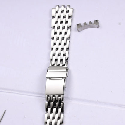 Nouveau bracelet de montre en acier inoxydable massif poli argenté de 24 mm pour Breitling Navitimer, avec fermoir déployant