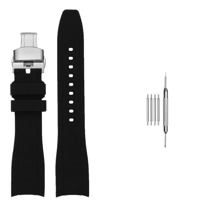 Bracelet de montre en caoutchouc à extrémité incurvée, 20mm 22mm, pour Casio Swordfish Duro MDV106-1A MDV-106/107-1A, bracelet de Sport étanche en Silicone