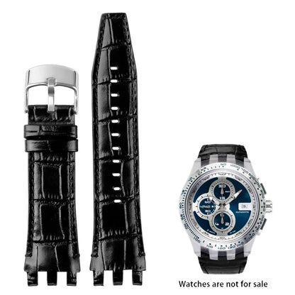 Bracelet de montre en cuir de vache, 22mm, noir, marron, bleu, blanc, avec outils, pour Swatch SVGK407 SVGK406 SVGK409 SVGK403