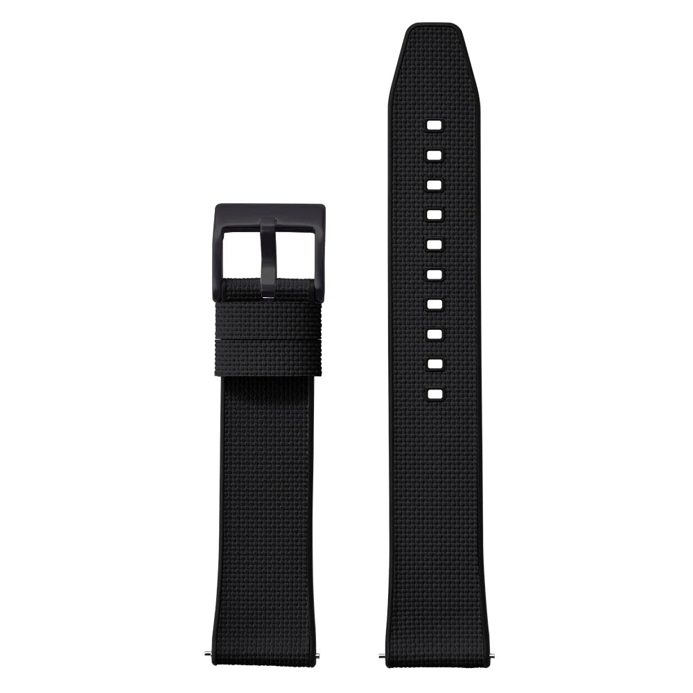 Cinturino in gomma FKM in tela per vela 18mm 19mm 20mm 21mm 22mm 24mm, top FKM a sgancio rapido + base FKM, vestibilità perfetta, cinturino universale piatto per orologio