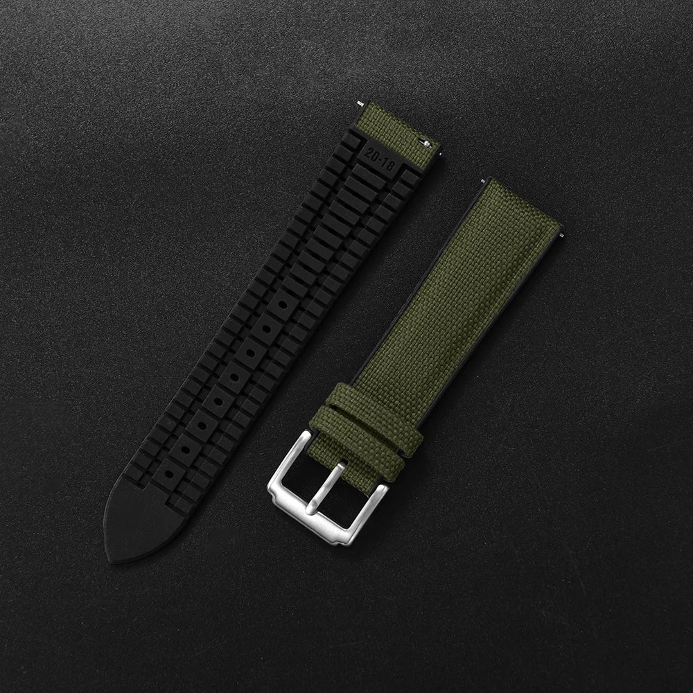 Bracelet en caoutchouc pour tissu voile, nouveau Design, bracelets de montre étanches à dégagement rapide, 18mm 19mm 20mm 21mm 22mm, bracelet en toile et Nylon