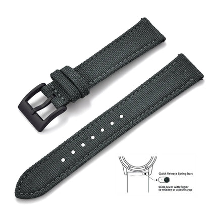 Bracelets en toile et Nylon en cuir, 18mm, 20mm, 22mm, à dégagement rapide, en tissu Vintage, pour montres Huawei Samsung