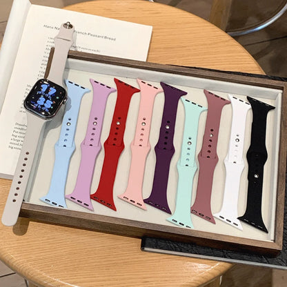 Slim Silicone Band for Apple Watch Ultra 49mm 40mm 41mm 44mm 45mm 46mm, Compatible with iWatch Series 11 10 9 8 7 6 5 SE3