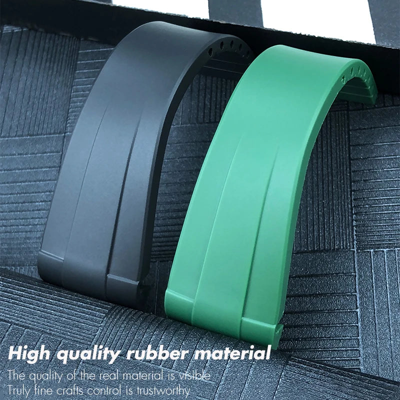 Natural Rubber Watch Strap, 18mm 19mm 20mm 21mm 22mm, Sport, Diving, Silicone, for Rolex Submariner GMT Master Explorer