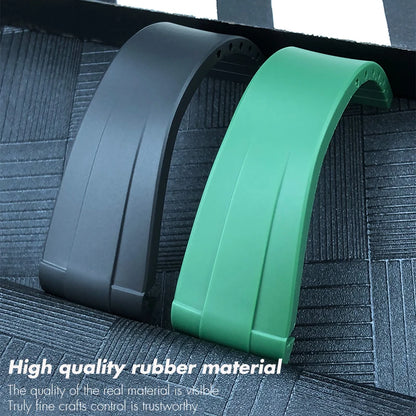 Natural Rubber Watch Strap, 18mm 19mm 20mm 21mm 22mm, Sport, Diving, Silicone, for Rolex Submariner GMT Master Explorer