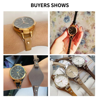 Bracelet de montre en cuir véritable pour femme, petit bracelet, cuir de vachette souple, fossile, ES3060, ES3565, ES2830, 3077, 3262, 3060, 4176, 4119, 8mm