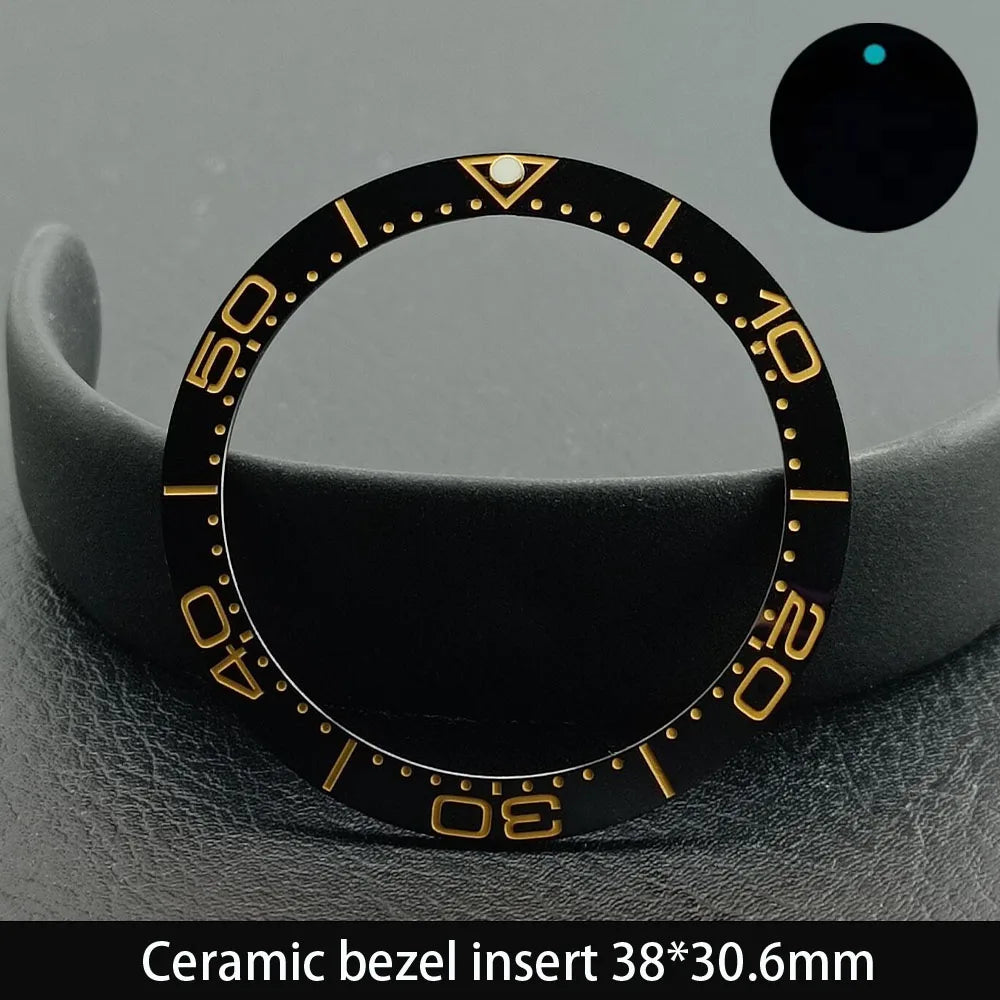 38mm x 30.6mm Sloped Ceramic Bezel GMT and Diving Watch Insert for 40mm Men's Watch Replacement Watch Bezel Inserts