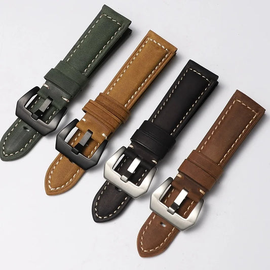 Bracelet de montre en cuir véritable pour Panerai, Compatible avec la série Radiomir Luminor 22/24/24MM
