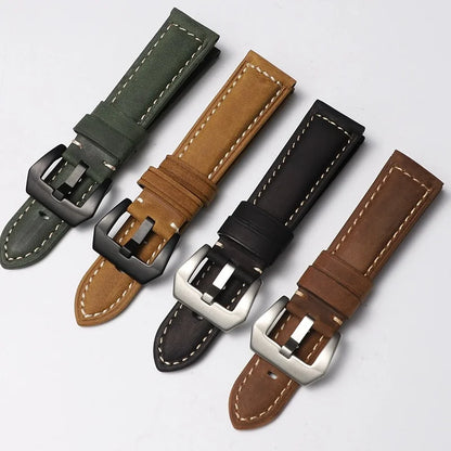Genuine Leather Watch Strap for Panerai, Compatible with Radiomir Luminor Series 22/24/24MM