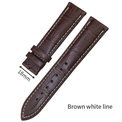 Cinturino per orologio in pelle di alligatore americano, in pelle di coccodrillo, 16mm 18mm 19mm 20mm 21mm 22mm, per cinturino per orologio Longines Master L2 L3 L4 L5
