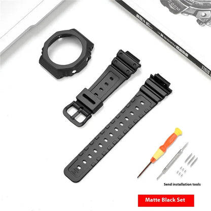 Bracelet de montre en résine pour Casio G-SHOCK GA-2100 GA-2110, Kit de modification de bracelet de montre en caoutchouc étanche pour hommes, avec outils