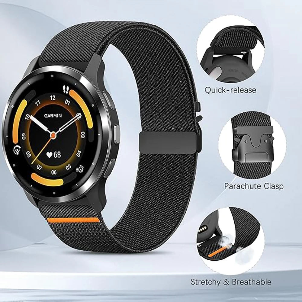 Cinturino in nylon per Garmin Forerunner 255 255S 265S 265, per smartwatch Garmin Vivoactive 4 4S Venu 2 3S