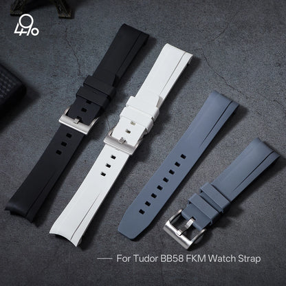Bracelet de montre en caoutchouc FKM 20 mm, luxe, sport, pour Tudor Black Bay 58 BB58, modèles M79680/79730/70300.