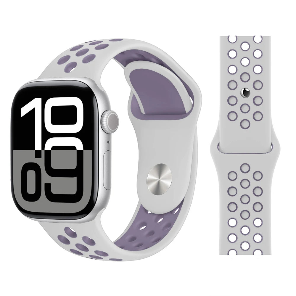 Bracelet en Silicone pour bracelets de montre Apple 46mm 44mm 45mm 40mm 41mm 42mm, Bracelet de Sport Correa iWatch série 11 10 9 SE 8 7 6 5