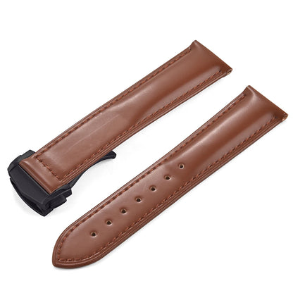 Cinturino in pelle bovina con fibbia pieghevole 19 20 21 22mm per Omega Seamaster, cinturino universale da uomo di alta qualità a sgancio rapido